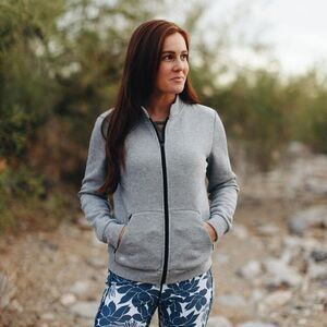 Senita Athletics Winter Lodge Zip Up Heathered Gray Size Small